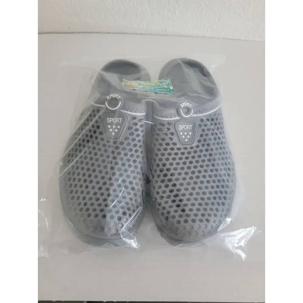 SPORT Rubber Pool‎ Shoes - Gray/White - Size 6-37. (x02g)